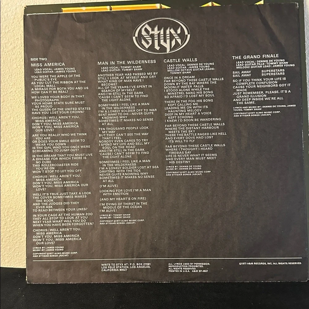 Styx The Grand Illusion Vinyl Record - Picture 6 of 6